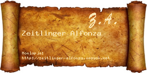 Zeitlinger Alfonza névjegykártya